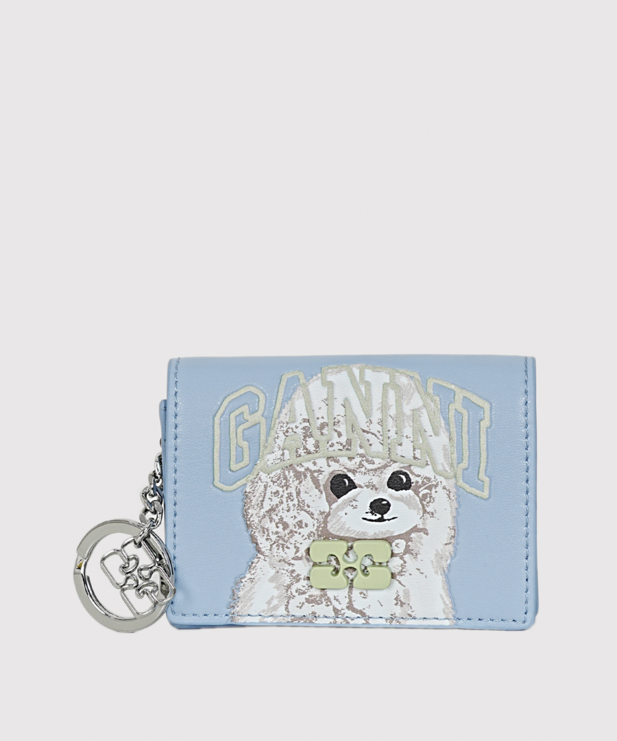 ganni Bou Card Holder With Flap Animal- baby blue01