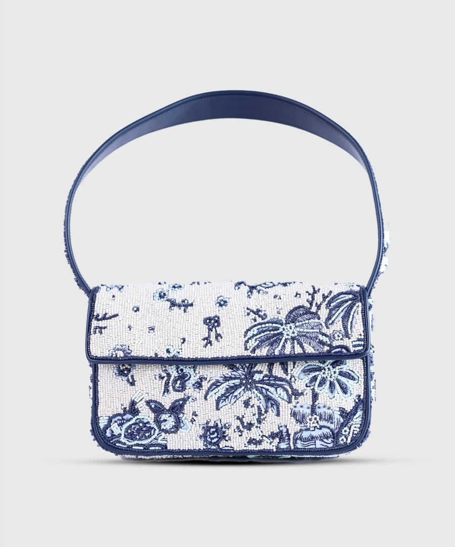 staud Tommy Beaded Bag Toile De Pup - Blue005