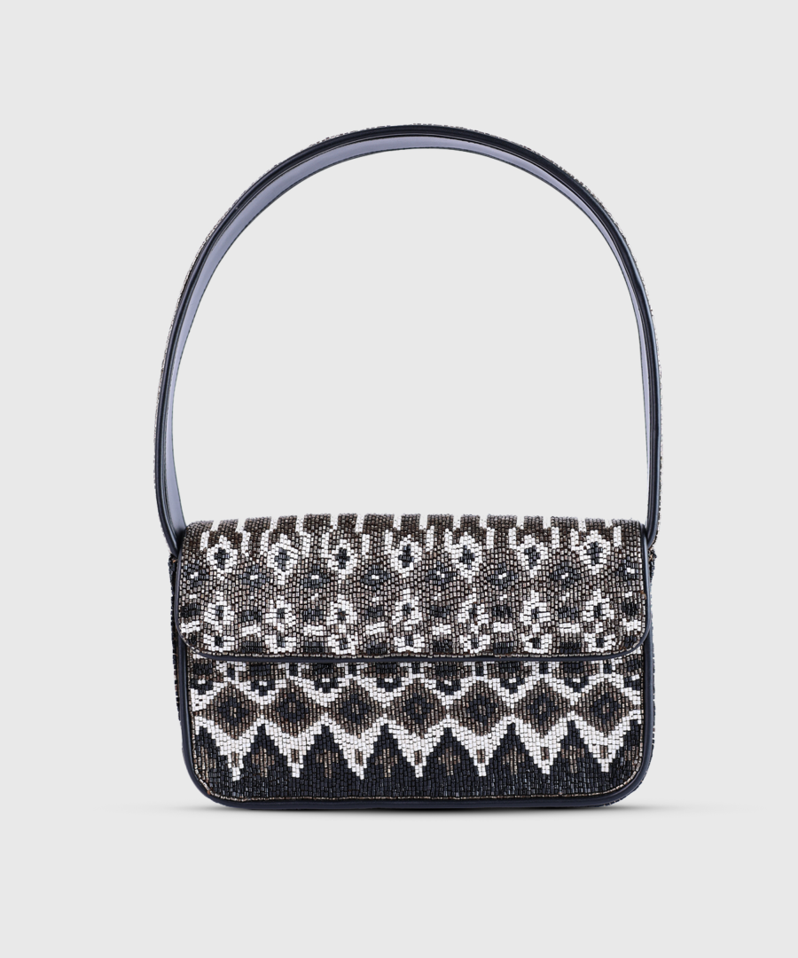 staud Tommy Beaded Shoulder Bag Zermatt - Brown004