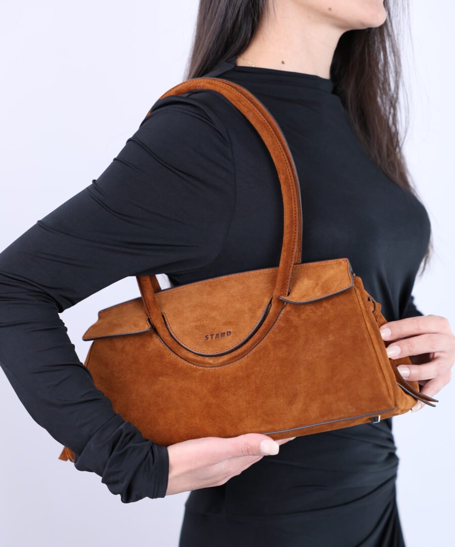 staud Maude Shoulder Bag Suede - Tabac002