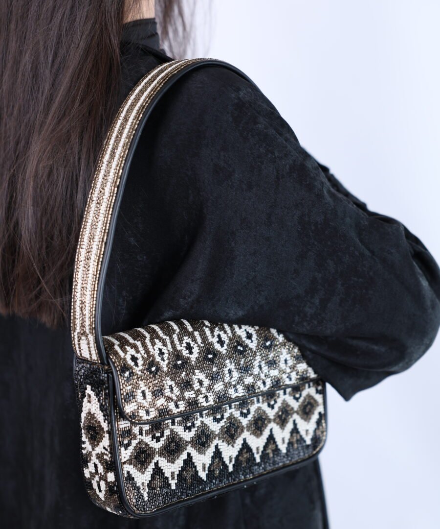 staud Tommy Beaded Shoulder Bag Zermatt - Brown008