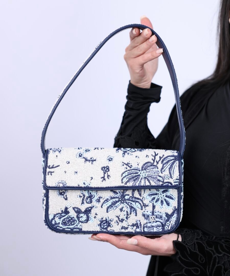 staud Tommy Beaded Bag Toile De Pup - Blue008